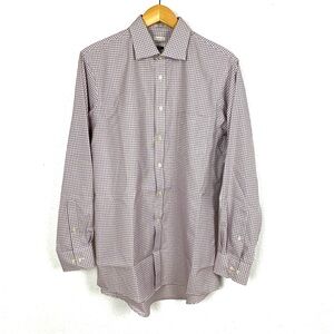 Joseph Abboud 16 34/35 Cotton ButtonDown Gingham Plaid Casual Office Dress Shirt